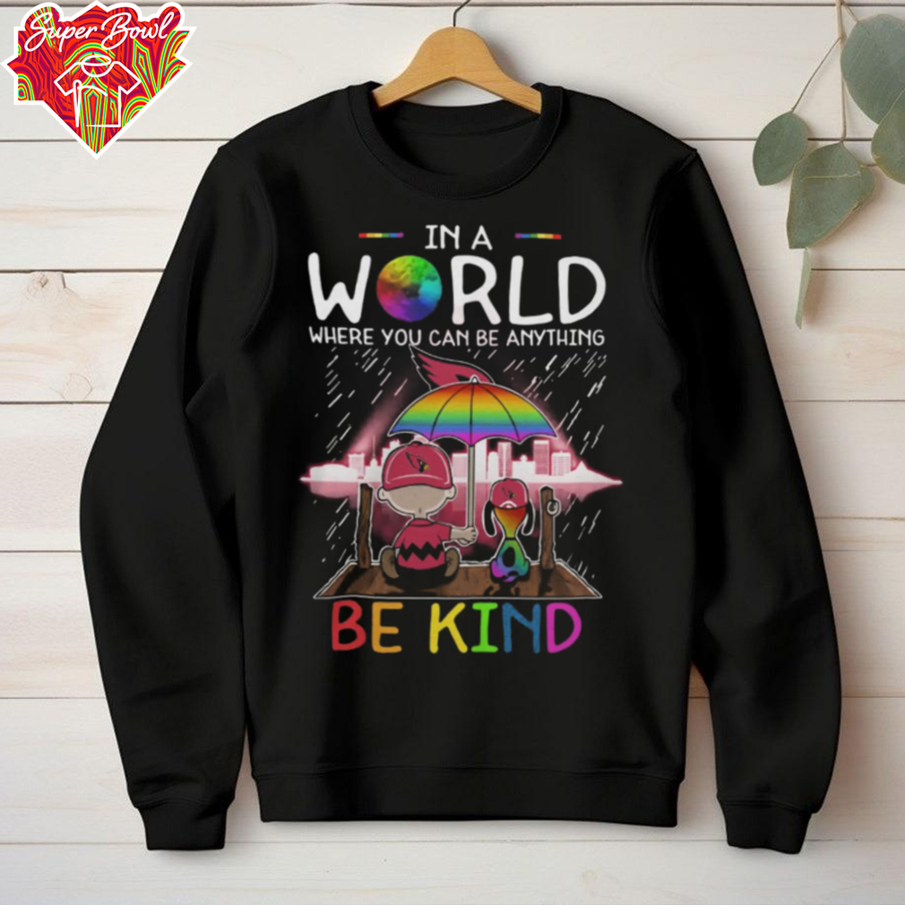 Arizona Cardinals Snoopy And Charlie Brown The Peanuts In A World Where You Can Be Anything Be Kind Hoodie Arizona Cardinals Snoopy And Charlie Brown The Peanuts In A World Where You Can Be Anything Be Kind Hoodie