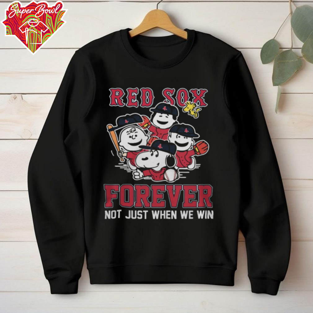 Boston Red Sox Forever Not Just When We Win Snoopy Charlie Brown Tee Black Boston Red Sox Forever Not Just When We Win Snoopy Charlie Brown Tee Black