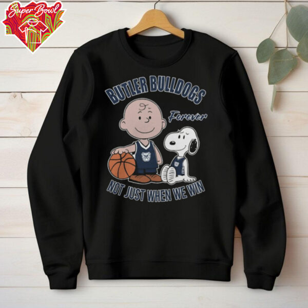 Bulldogs Shop Charlie Brown And Snoopy Butler Bulldogs Forever Not Just When We Win Shirt