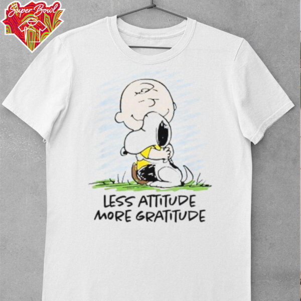 Charlie Brown Snoopy Less Attitude More Gratitude T Shirt