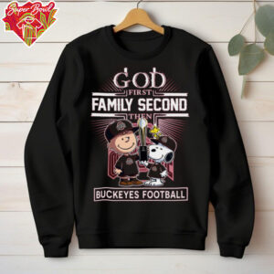 Charlie Snoopy God First Family Second Then Buckeyes Shirt Ohio State National Champions