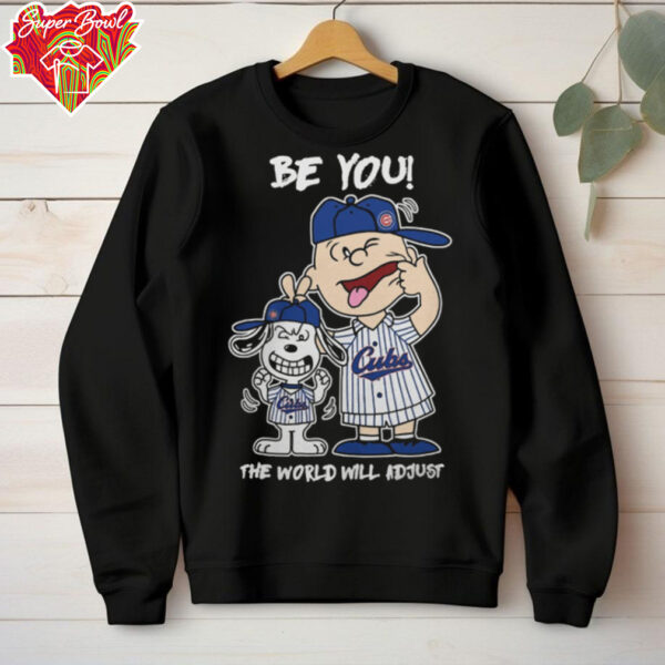 Chicago Cubs Charlie Brown And Snoopy Be You The World Will Adjust T Shirt