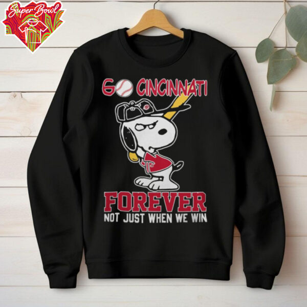 Cincinnati Reds Shop Snoopy Go Reds Forever Not Just When We Win T Shirt