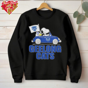 Geelong Football Club Peanuts Snoopy X Woodstock On Car Shirt