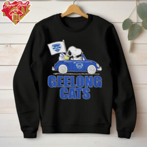 Geelong Football Club Peanuts Snoopy X Woodstock On Car Shirt