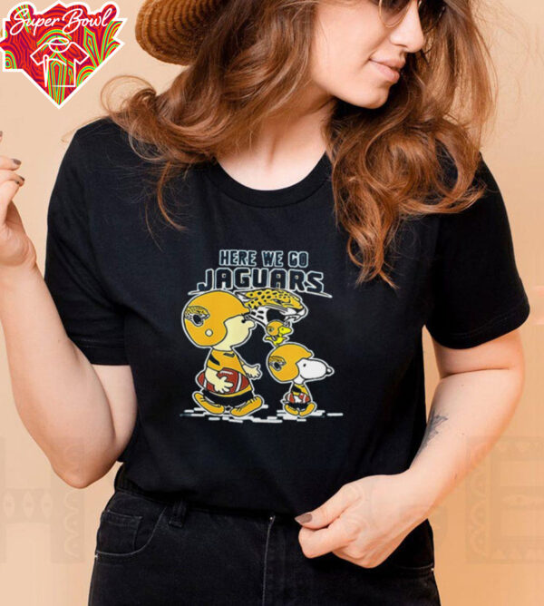 Jacksonville Jaguars NFL Here We Go Snoopy Adult And Kid Tshirt