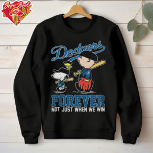 Los Angeles Dodgers x Snoopy x Charlie Brown Forever Not Just When We Win Logo Shirt