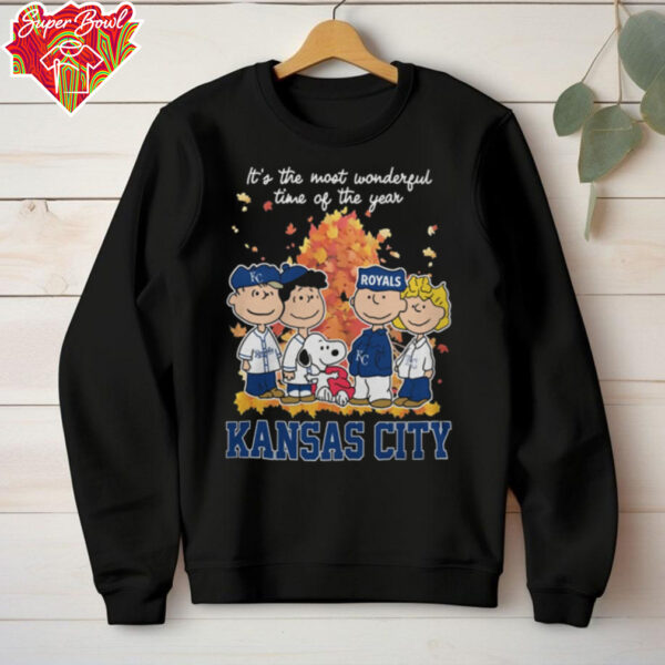 MLB Kansas City Royals Baseball The Peanuts Characters It’s The Most Wonderful Time Of The Year T Shirt