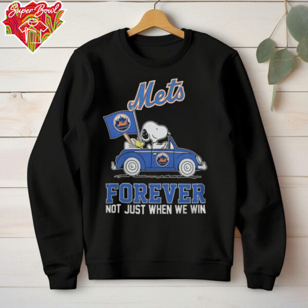 Mets Shop Snoopy And Woodstock On Car New York Mets Forever Not Just When We Win Shirt