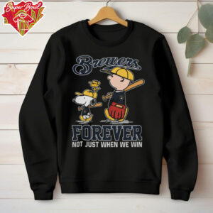Milwaukee Brewers x Snoopy x Charlie Brown Forever Not Just When We Win Logo Shirt
