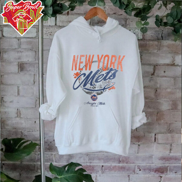 New York Mets WEAR by Erin Andrews Women’s Distressed Cropped  T Shirt