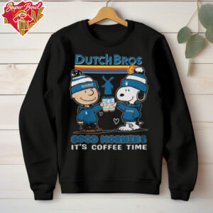 Official Charlie And Snoopy Dutch Bros Good Morning It’s Coffee Time Logo Hoodie