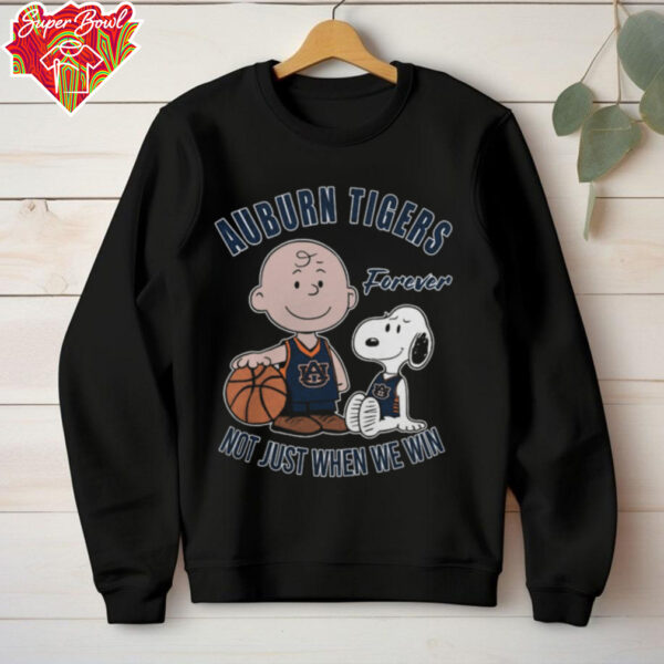 Official Charlie Brown And Snoopy Auburn Tigers Forever Not Just When We Win T Shirt