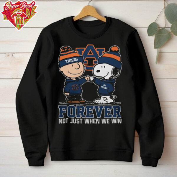 Official Charlie Brown And Snoopy Auburn Tigers Forever Not Just When We Win Tee Shirt (2)