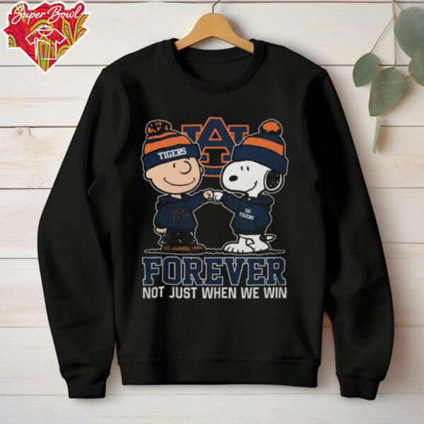 Official Charlie Brown And Snoopy Auburn Tigers Forever Not Just When We Win Tee Shirt