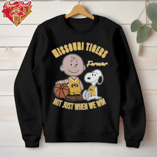 Official Charlie Brown And Snoopy Missouri Tigers Forever Not Just When We Win T Shirt
