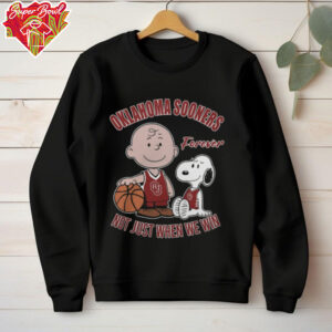Official Charlie Brown And Snoopy Oklahoma Sooners Forever Not Just When We Win T Shirt