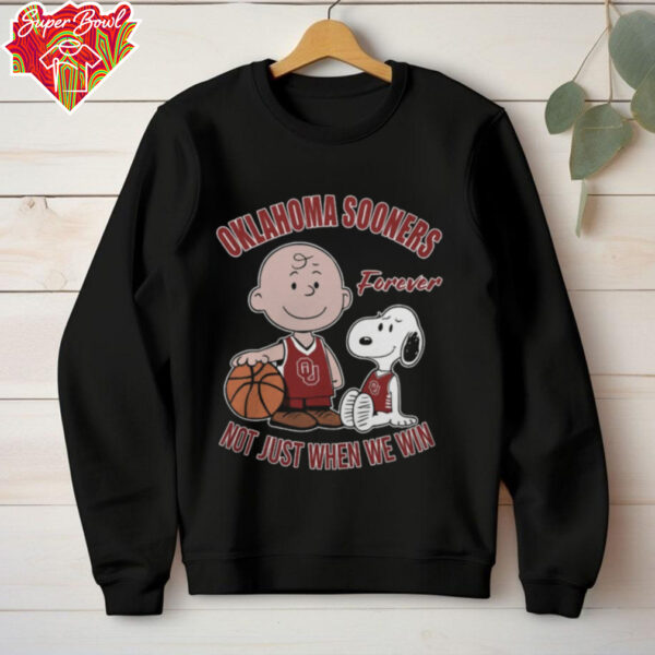 Official Charlie Brown And Snoopy Oklahoma Sooners Forever Not Just When We Win T Shirt