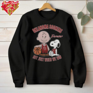 Official Charlie Brown And Snoopy Oklahoma Sooners Forever Not Just When We Win T Shirt