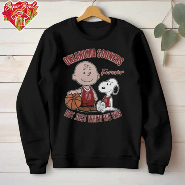 Official Charlie Brown And Snoopy Oklahoma Sooners Forever Not Just When We Win T Shirt