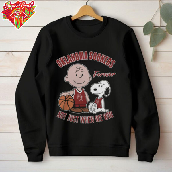 Official Charlie Brown And Snoopy Oklahoma Sooners Forever Not Just When We Win T Shirt