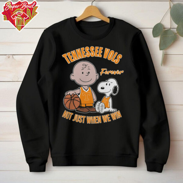 Official Charlie Brown And Snoopy Tennessee Vols Forever Not Just When We Win T Shirt
