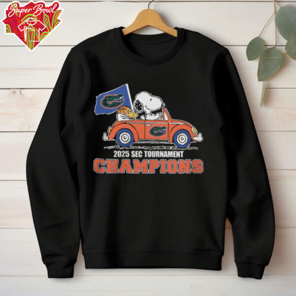 Official Florida Gators x Snoopy 2025 SEC Tournament Champions T Shirt