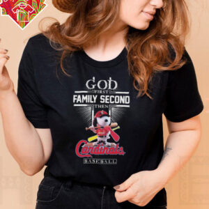 Official God First Family Second Then St Louis Cardinals Baseball X Snoopy Tee Shirt Sweatshirt