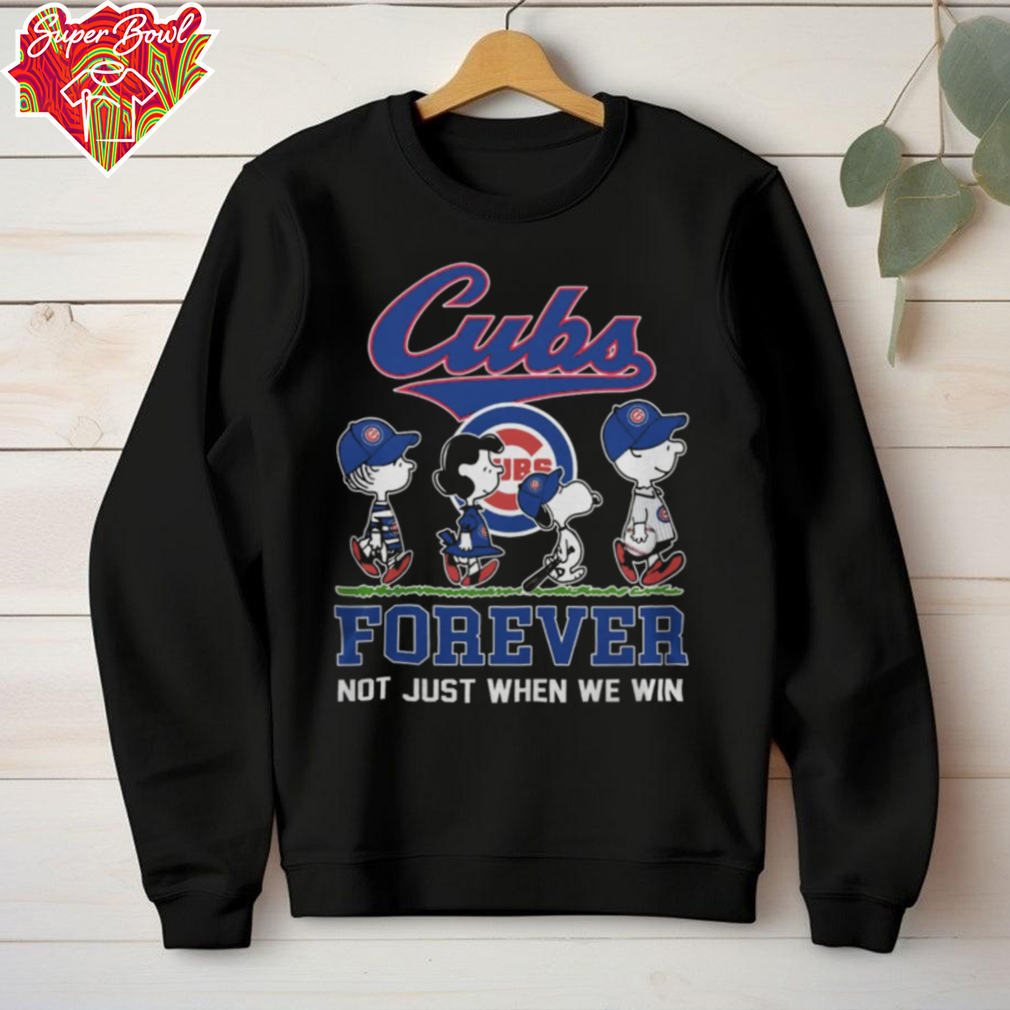 Official Peanuts Characters x Chicago Cubs Forever Not Just When We Win Logo Tee Official Peanuts Characters x Chicago Cubs Forever Not Just When We Win Logo Tee