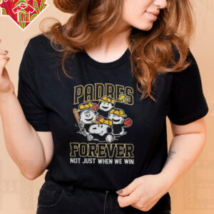 Official San Diego Padres Forever Not Just When We Win Snoopy Charlie Brown Logo Hoodie