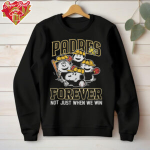 Official San Diego Padres Forever Not Just When We Win Snoopy Charlie Brown Logo Hoodie