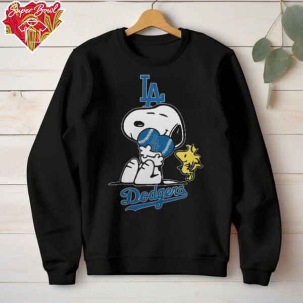 Official Snoopy Hug Heart Los Angeles Dodgers Baseball Shirts
