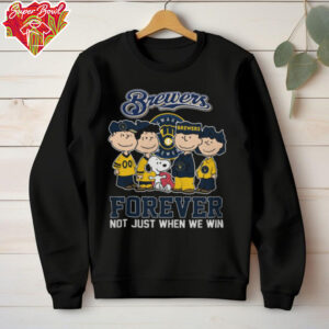 Official The Peanuts Movie Characters Milwaukee Brewers Forever Not Just When We Win Tee Shirt