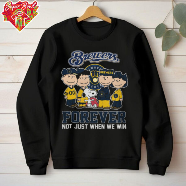 Official The Peanuts Movie Characters Milwaukee Brewers Forever Not Just When We Win Tee Shirt
