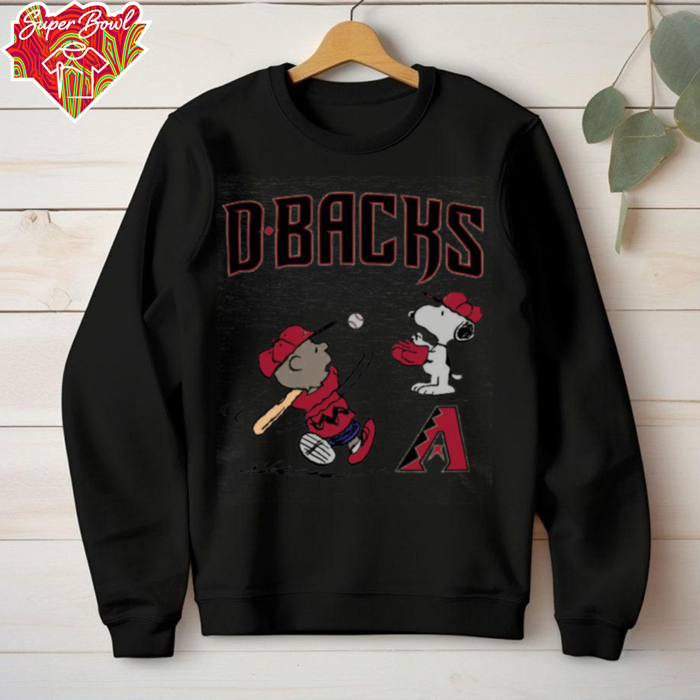 Peanuts Charlie Brown And Snoopy Playing Baseball Arizona Diamondbacks T Shirt Peanuts Charlie Brown And Snoopy Playing Baseball Arizona Diamondbacks T Shirt