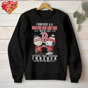 Peanuts Snoopy And Charlie Brown Forever Boston Red Sox Fan Win Or Lose Shirt