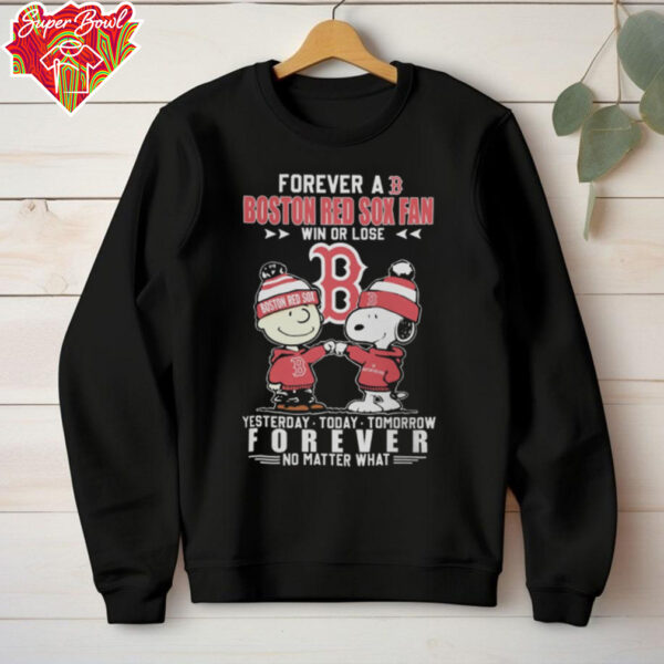 Peanuts Snoopy And Charlie Brown Forever Boston Red Sox Fan Win Or Lose Shirt