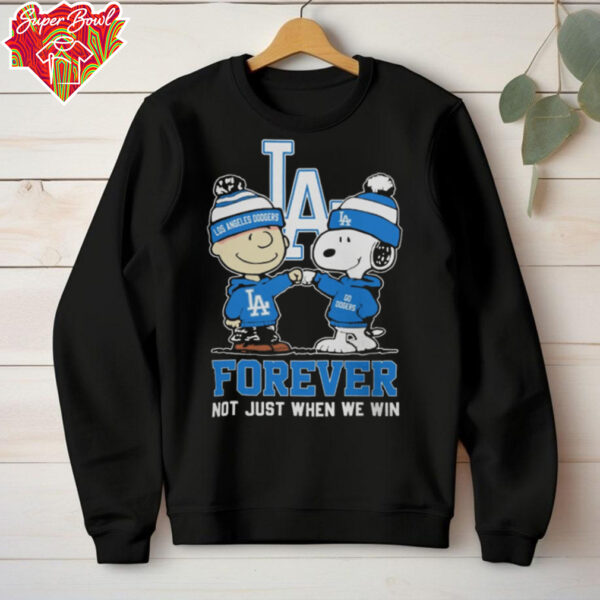 Peanuts Snoopy And Charlie Brown Forever Los Angeles Dodgers Fan Win Or Lose Shirt