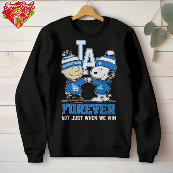Peanuts Snoopy And Charlie Brown Forever Los Angeles Dodgers Fan Win Or Lose Shirt