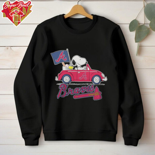Peanuts Snoopy And Woodstock Atlanta Braves On Car 2023 Shirt