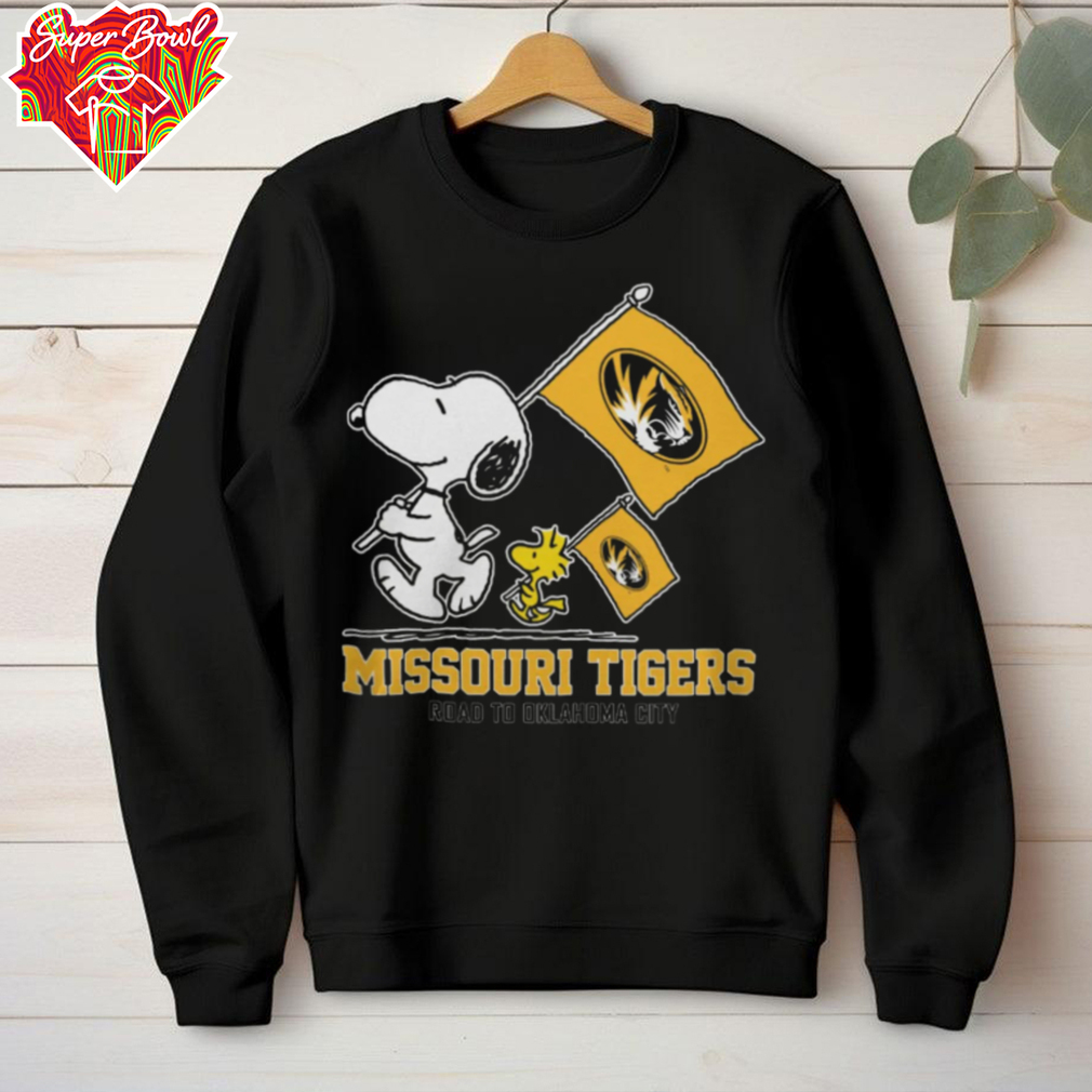 Peanuts Snoopy And Woodstock Missouri Tigers Road To Oklahoma City Shirt Black Peanuts Snoopy And Woodstock Missouri Tigers Road To Oklahoma City Shirt Black