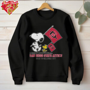 Peanuts Snoopy And Woodstock San Diego State Aztecs Road To Oklahoma City Shirt Black