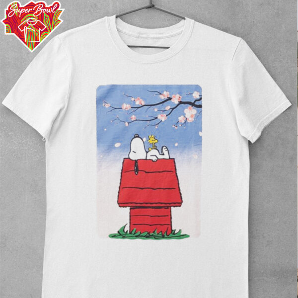 Peanuts Snoopy Cherry Blossom Dog House Girls T Shirt
