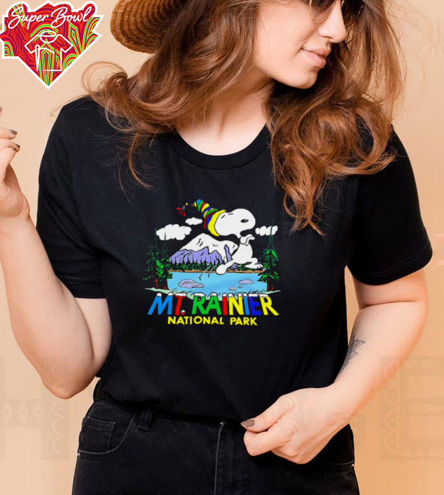 Peanuts Snoopy Mt. Rainier National Park cartoon shirt Peanuts Snoopy Mt. Rainier National Park cartoon shirt