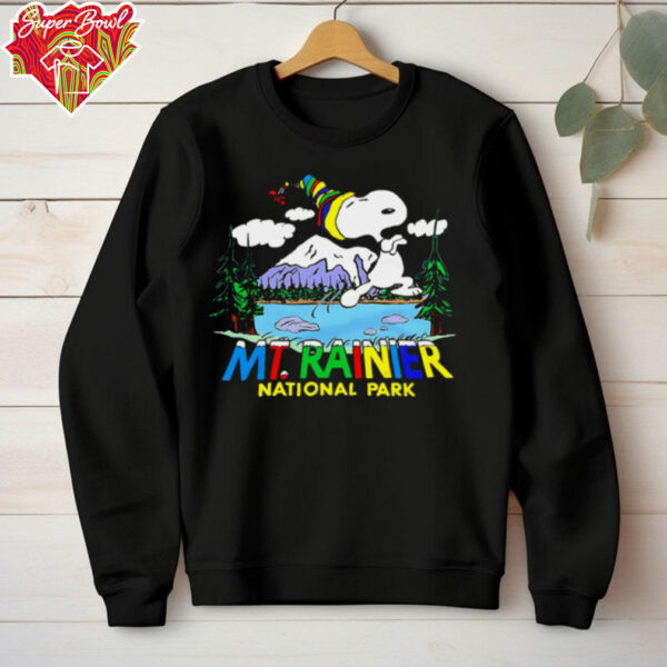 Peanuts Snoopy Mt. Rainier National Park cartoon shirt