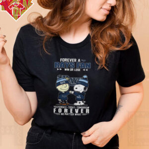 Peanuts Snoopy x Charlie Brown Forever A Rays Baseball Fan Win Or Lose Yesterday To Day Tomorrow No Matter What 2024 Shirt
