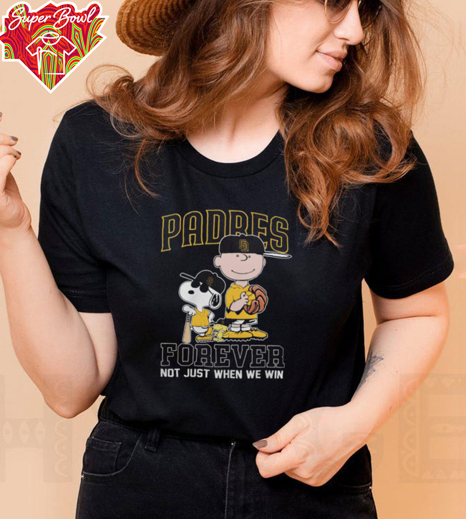 Peanuts Snoopy x Charlie Brown x Woodstock San Diego Padres Forever Not Just When We Win Tee Shirt Peanuts Snoopy x Charlie Brown x Woodstock San Diego Padres Forever Not Just When We Win Tee Shirt