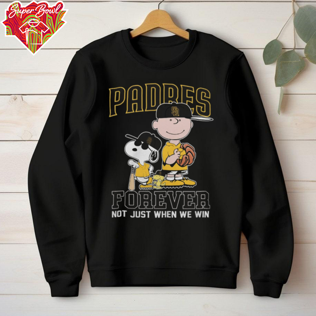 Peanuts Snoopy x Charlie Brown x Woodstock San Diego Padres Forever Not Just When We Win Tee Shirt Peanuts Snoopy x Charlie Brown x Woodstock San Diego Padres Forever Not Just When We Win Tee Shirt