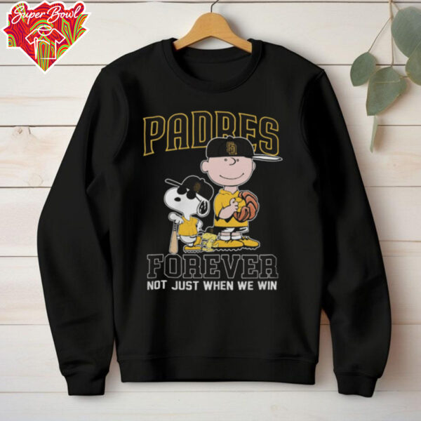 Peanuts Snoopy x Charlie Brown x Woodstock San Diego Padres Forever Not Just When We Win Tee Shirt