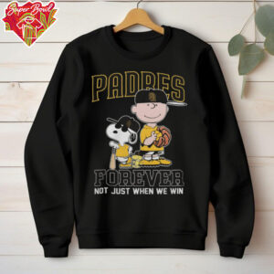 Peanuts Snoopy x Charlie Brown x Woodstock San Diego Padres Forever Not Just When We Win Tee Shirt
